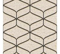 Belgravia Linear Concrete Cream Black Metallic Wallpaper 2313