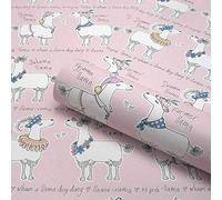 Belgravia Llama Rama Cartoon Blush Pink Childrens Bedroom Nursery Wallpaper 9731