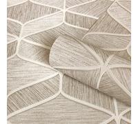 Belgravia Luciano Geometric Heavyweight Textured Vinyl Wallpaper Natural 3853