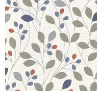 Belgravia Retro Leaves Isla Navy Wallpaper 4103