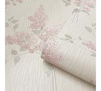 Belgravia Tiffany Fiore Heavyweight Textured Vinyl Floral Wallpaper Natural 41310
