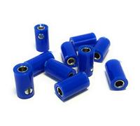 BELI-BECO 61/6 Coupling for Cross-Hole Connectors - Miniature Banana Plugs with Pin Diameter 2.6 mm - Pack of 10 (Blue)