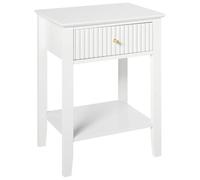 Beliani 1 Drawer Bedside Table ASSISI White, White