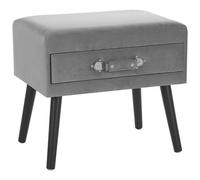 Beliani 1 Drawer Bedside Table Eurostar Velvet Grey