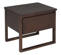 Beliani 1 Drawer Bedside Table Giulia Pine Wood Dark Brown