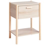 Beliani 1 Drawer Bedside Table Holderville Light Brown