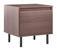 Beliani 1 Drawer Bedside Table Nikea Dark Brown