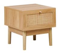 Beliani 1 Drawer Bedside Table Nivo Light Brown