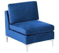 Beliani 1-Seat Section Evja Navy Blue Velvet