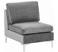 Beliani 1-Seat Section Evja Velvet Grey
