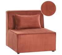 Beliani 1-Seat Section Lemvig Corduroy Dark Red
