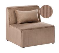 Beliani 1-Seat Section Lemvig Corduroy Sand Beige