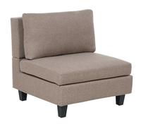 Beliani 1-Seat Section Unstad Fabric Brown