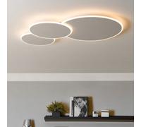 Beliani 103Cm Round Dimmable Led Ceiling Lamp With White Acrylic Shade