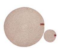 Beliani 12 Piece Placemats And Coasters Set Bushmint Natural Jute