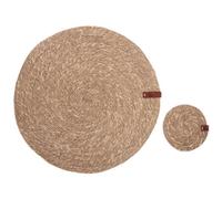 Beliani 12 Piece Placemats And Coasters Set Kunzea Natural Seagrass
