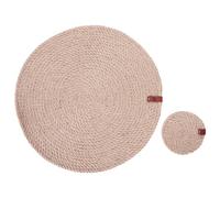 Beliani 12 Piece Placemats And Coasters Set Muntries Natural Jute