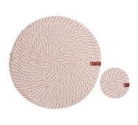 Beliani 12 Piece Placemats And Coasters Set Pipturus Natural Jute