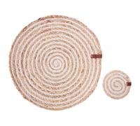 Beliani 12 Piece Placemats And Coasters Set Quinine Natural Jute
