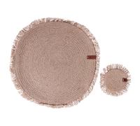 12 Piece Placemats and Coasters Set RIBBERY Jute Natural