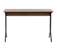 Beliani 120 X 48 Cm Modern Industrial Home Office Desk Taupe Wood Top
