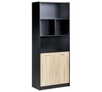 Beliani 2 Door Bookcase Zehna Brown/ Black