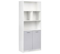 Beliani 2 Door Bookcase Zehna Grey/ White