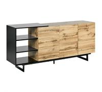 Beliani 2 Door Sideboard FIORA Brown/ Black, Brown