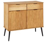 Beliani 2 Door Sideboard TIMMINS Pine Wood Brown, Brown