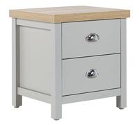 Beliani 2 Drawer Bedside Table Clio Light Grey