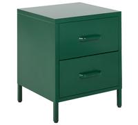 Beliani 2 Drawer Bedside Table Malavi Metal Green