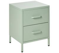 Beliani 2 Drawer Bedside Table Malavi Metal Mint Green