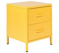 2 Drawer Bedside Table MALAVI Metal Yellow