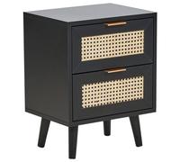 Beliani 2 Drawer Bedside Table OPOCO Black, Black