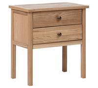 Beliani 2 Drawer Bedside Table Salton Sassafras Wood Brown