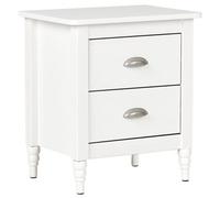 2 Drawer Bedside Table SHILLINGTON Pine Wood White