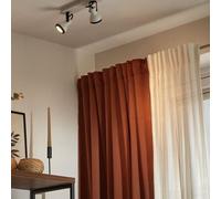 Beliani 2-Light Ceiling Lamp Black And White Cone Shade With Adjustable Swing-Arm Spotlights