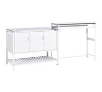 Beliani 2 Piece Outdoor Kitchen Set With Bar Table Maenza Metal White