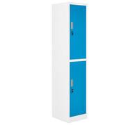 Beliani 2-Tier Storage Locker Athlete Metal White/ Blue