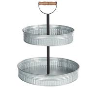 Beliani 2-Tiered Cake Stand Kouign Silver