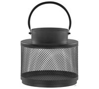 Beliani 24Cm Black Iron Lantern For Pillar Candles - Sculptural Round Lantern