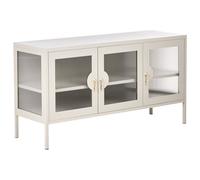 Beliani 3 Door Sideboard GLEORA Metal Light Beige, Cream