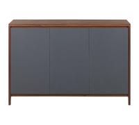 Beliani 3-Door Sideboard - Walnut Veneer, Brown, W118 X D40 X H81Cm