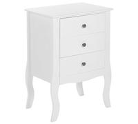 Beliani 3 Drawer Bedside Table Lane White