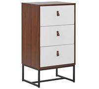 Beliani 3 Drawer Chest Nueva Dark Brown/ White