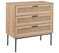 Beliani 3 Drawer Chest PASCO Light Brown, Brown