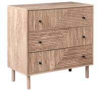 Beliani 3 Drawer Chest RONGE Light Brown, Brown