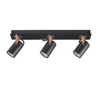 Beliani 3 Light Spotlight Klip Adjustable Metal Black, Black