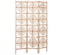 Beliani 3 Panel Room Divider Altamura Light Brown 117 Cm 180 Cm