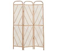 Beliani 3 Panel Room Divider Natural Rattan Boho Modern Decorative Screen | Melamine, Handmade, Does Not Require Assembly, 106 x 180 cm